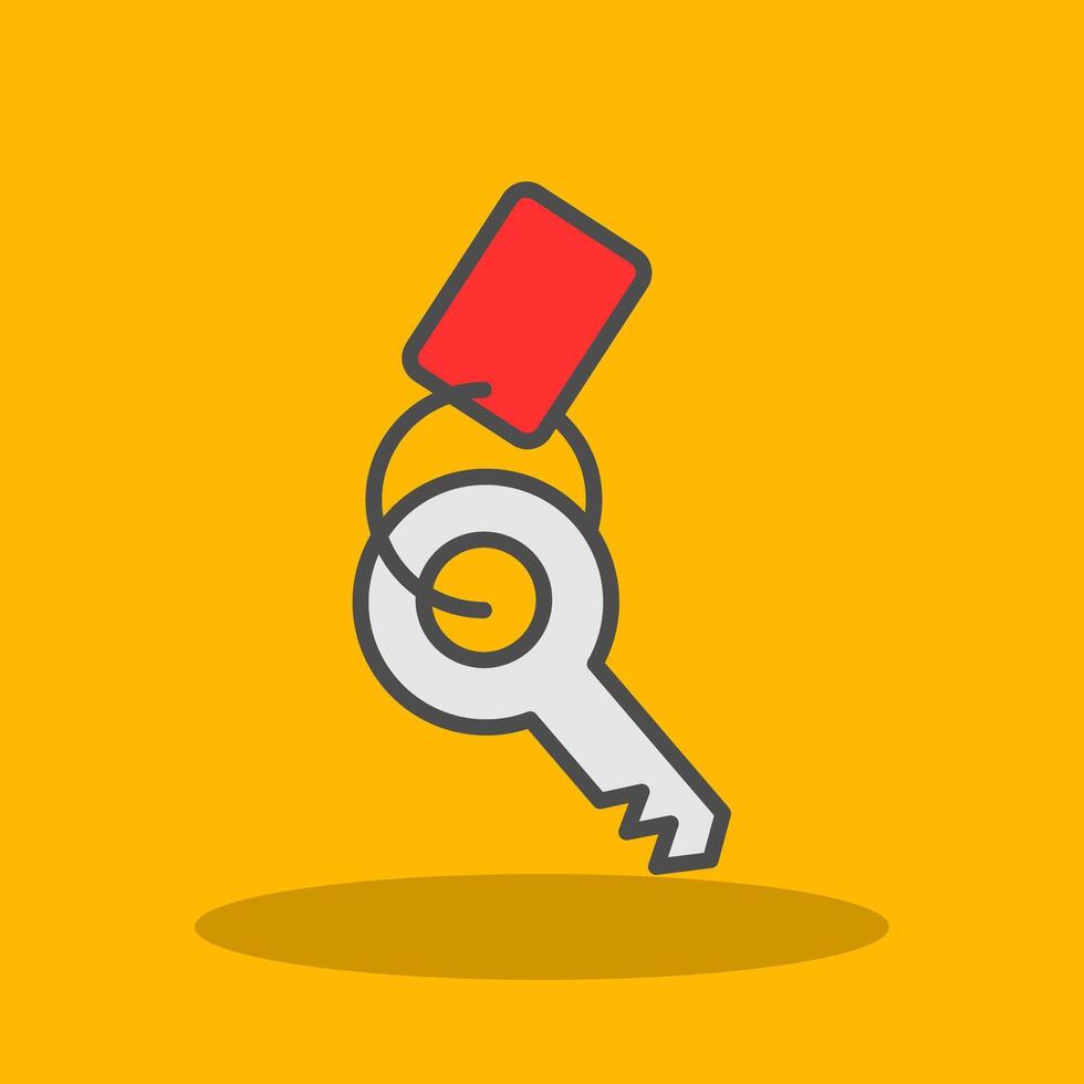 Keychain Filled Shadow Icon vector