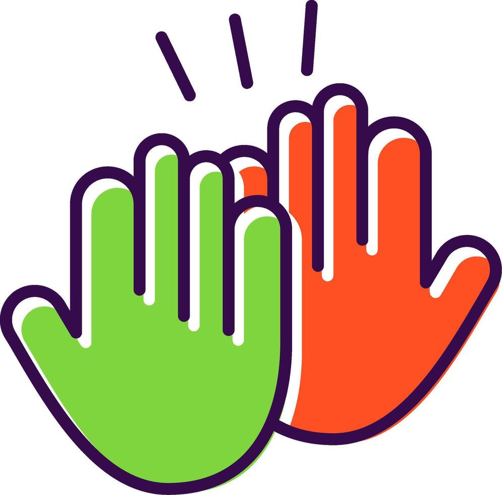 High Five filled Design Icon vector