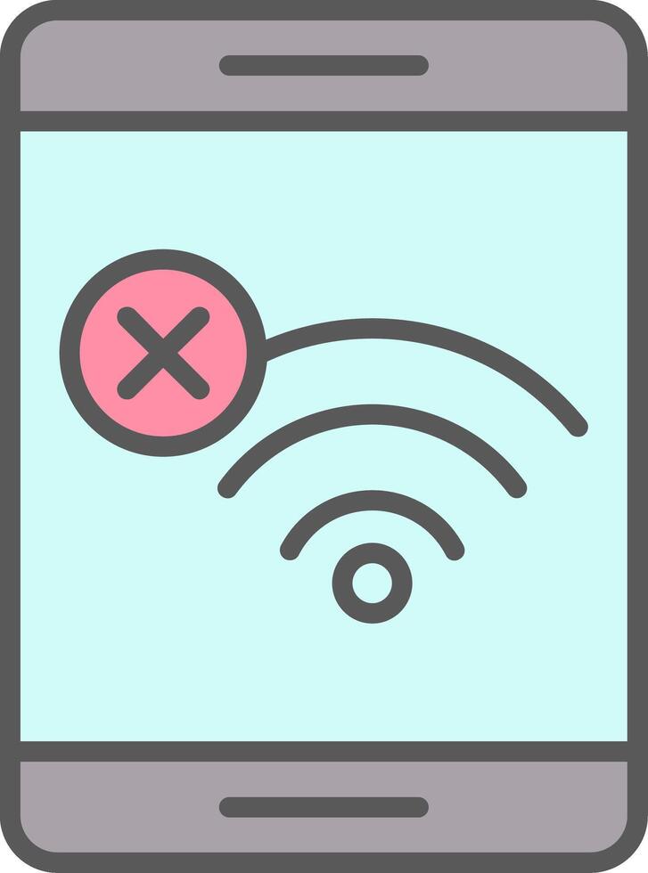 No Wifi línea lleno ligero icono vector