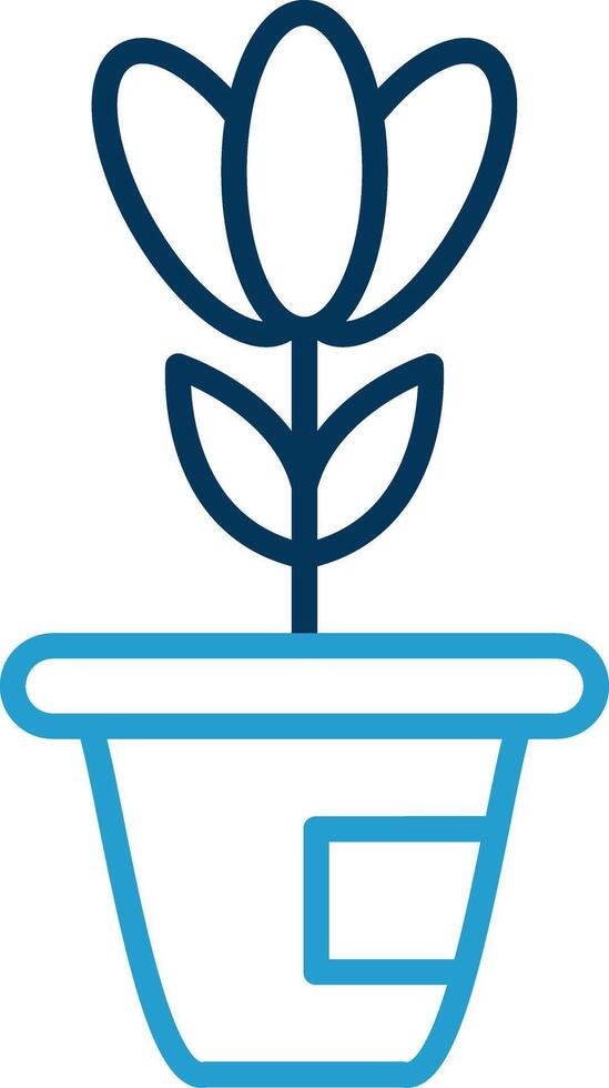 Plant Line Blue Two Color Icon vector