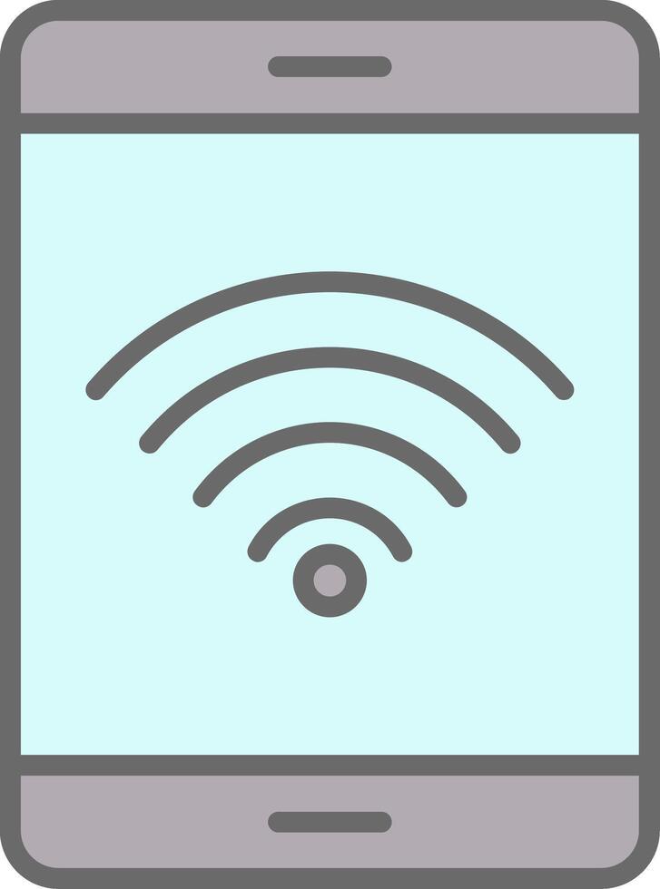 Wifi Signal Line Filled Light Icon vector