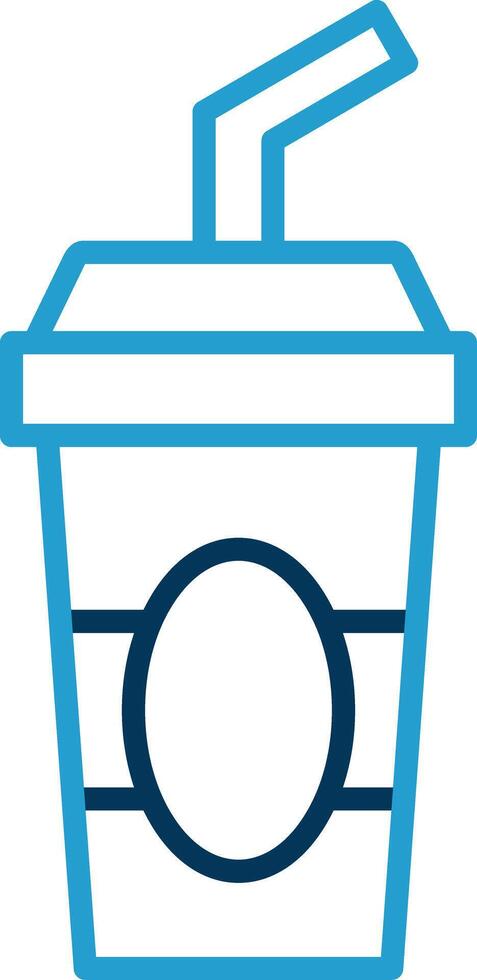 Cold Drink Line Blue Two Color Icon vector