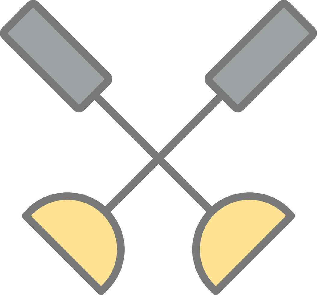 Paddle Line Filled Light Icon vector