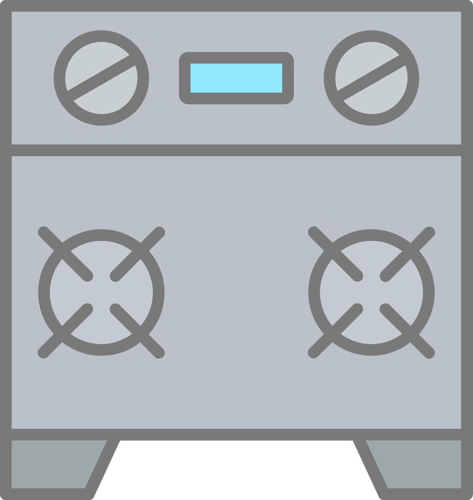 Stove Line Filled Light Icon vector