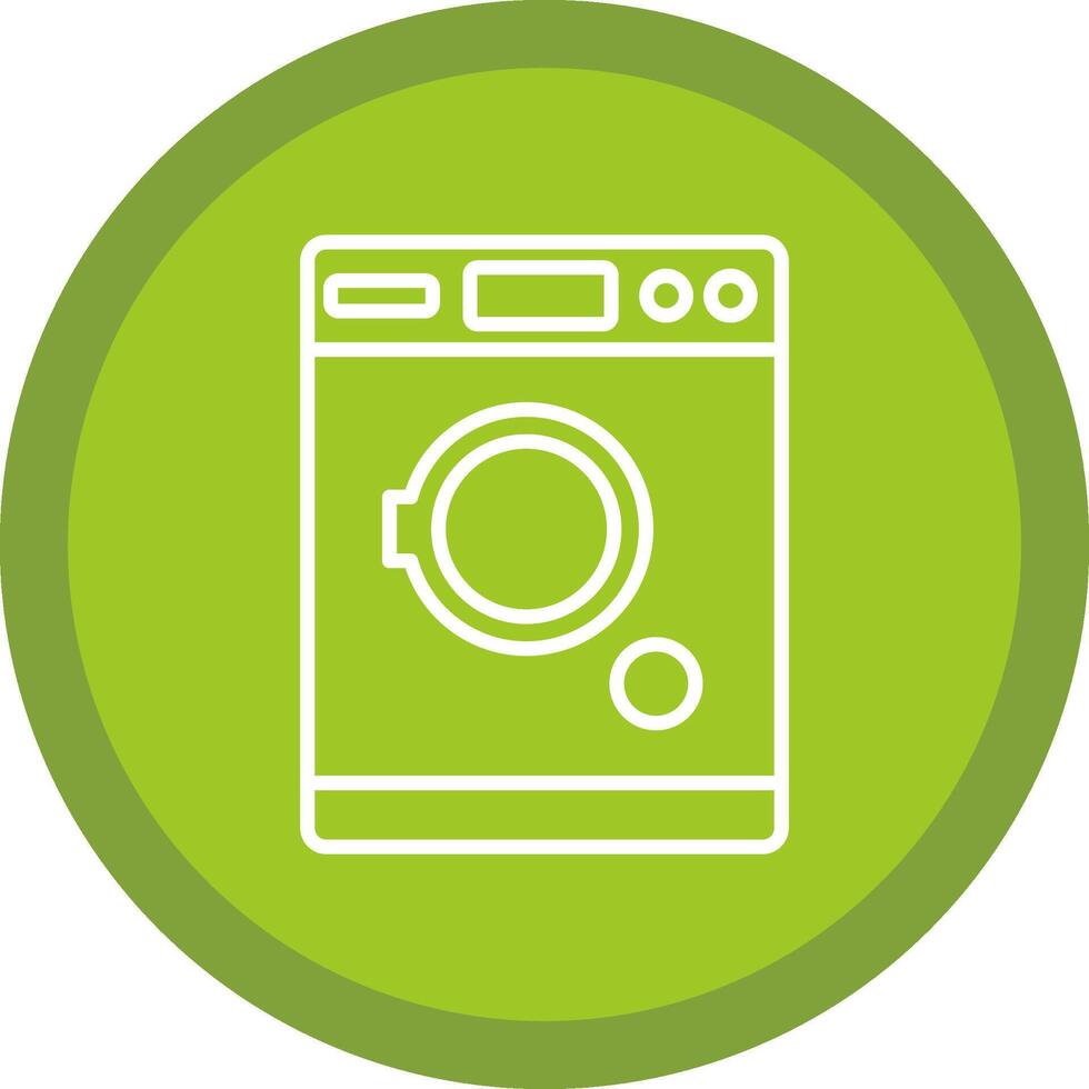 Tumble Dryer Line Multi Circle Icon vector