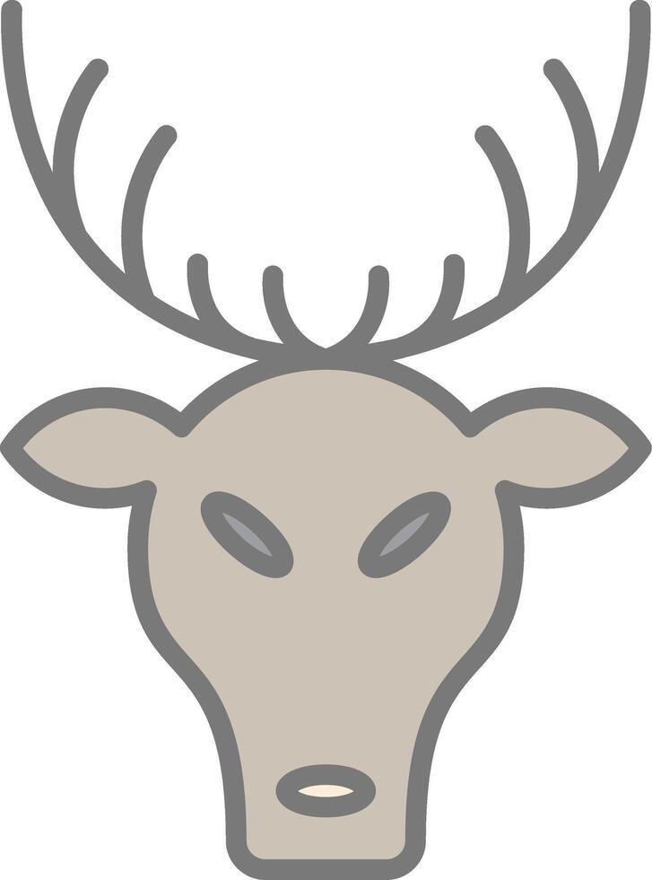 Deer Line Filled Light Icon vector