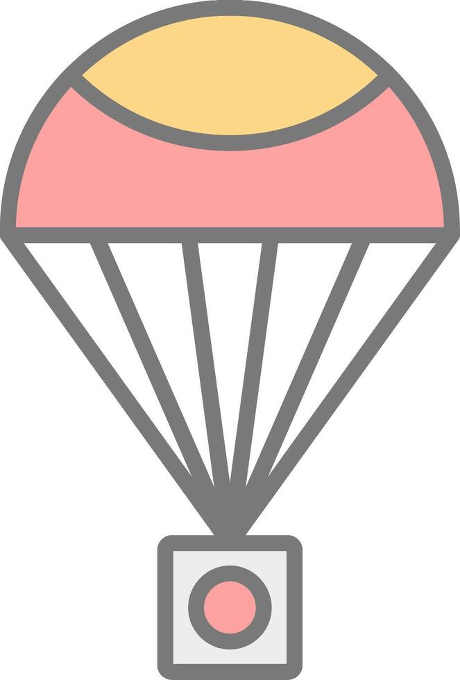 Parachute Line Filled Light Icon vector