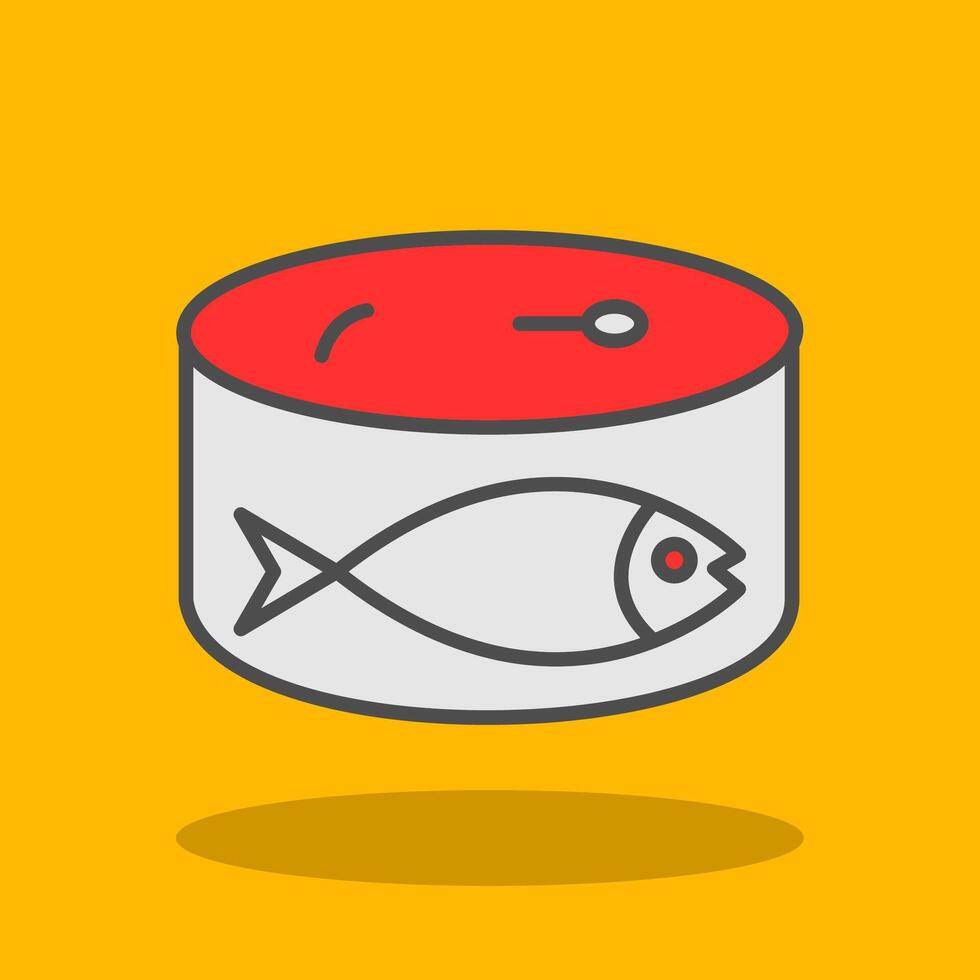 Sardines Filled Shadow Icon vector