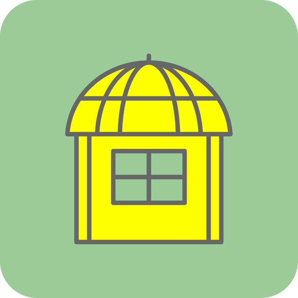 Hut Filled Yellow Icon vector