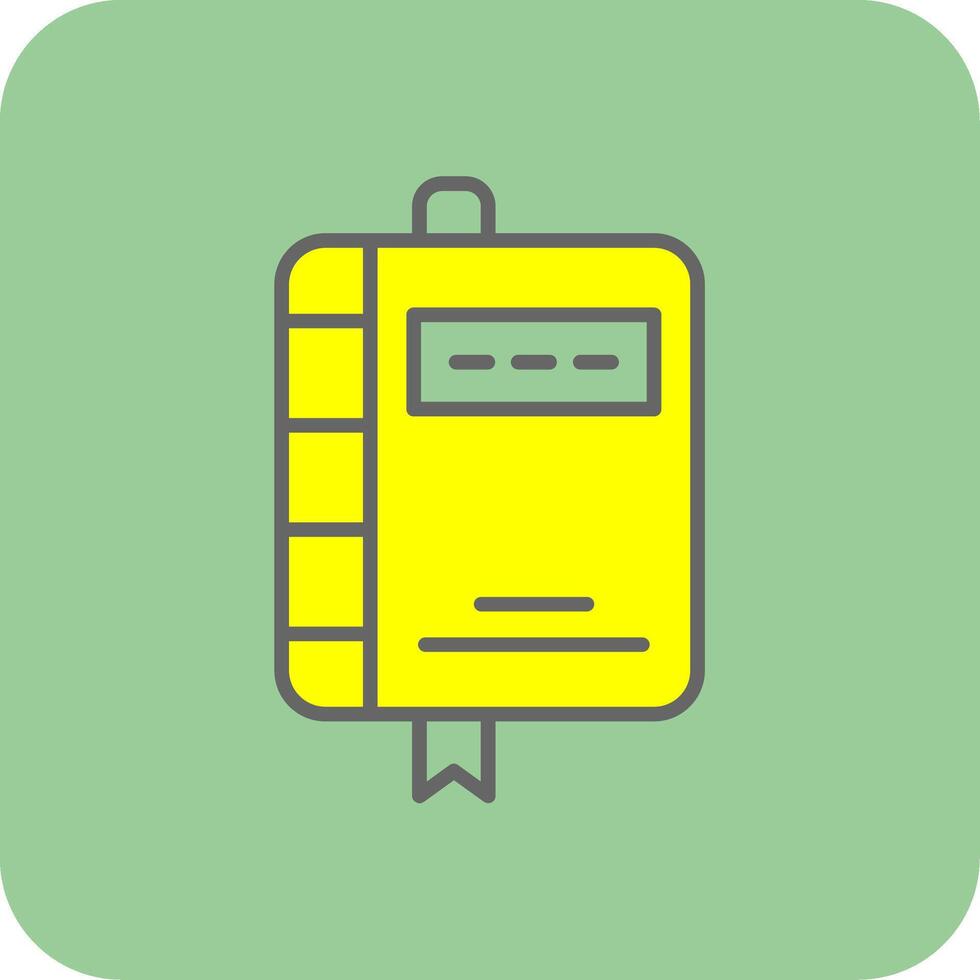 Note Book Filled Yellow Icon vector