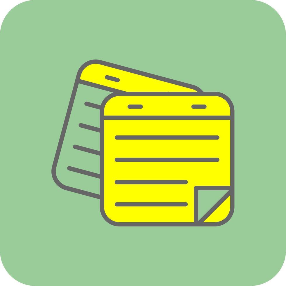 Sticky Notes Filled Yellow Icon vector
