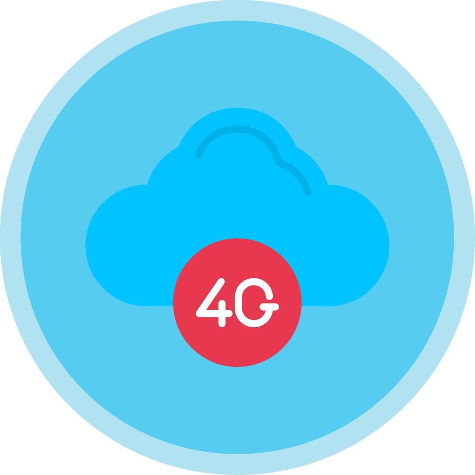 Cloud Flat Multi Circle Icon vector