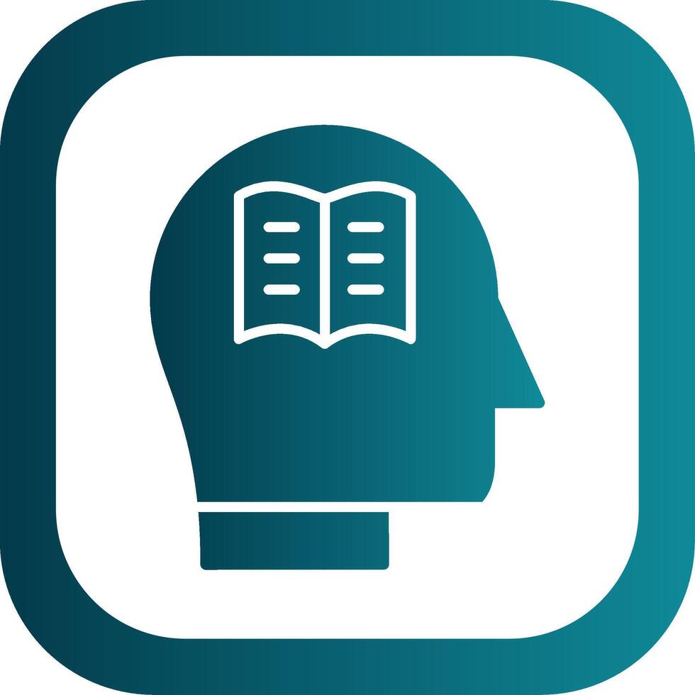 Knowledge Glyph Gradient Corner Icon vector