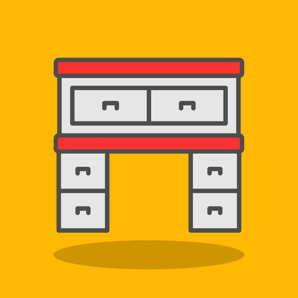 Bureau Filled Shadow Icon vector