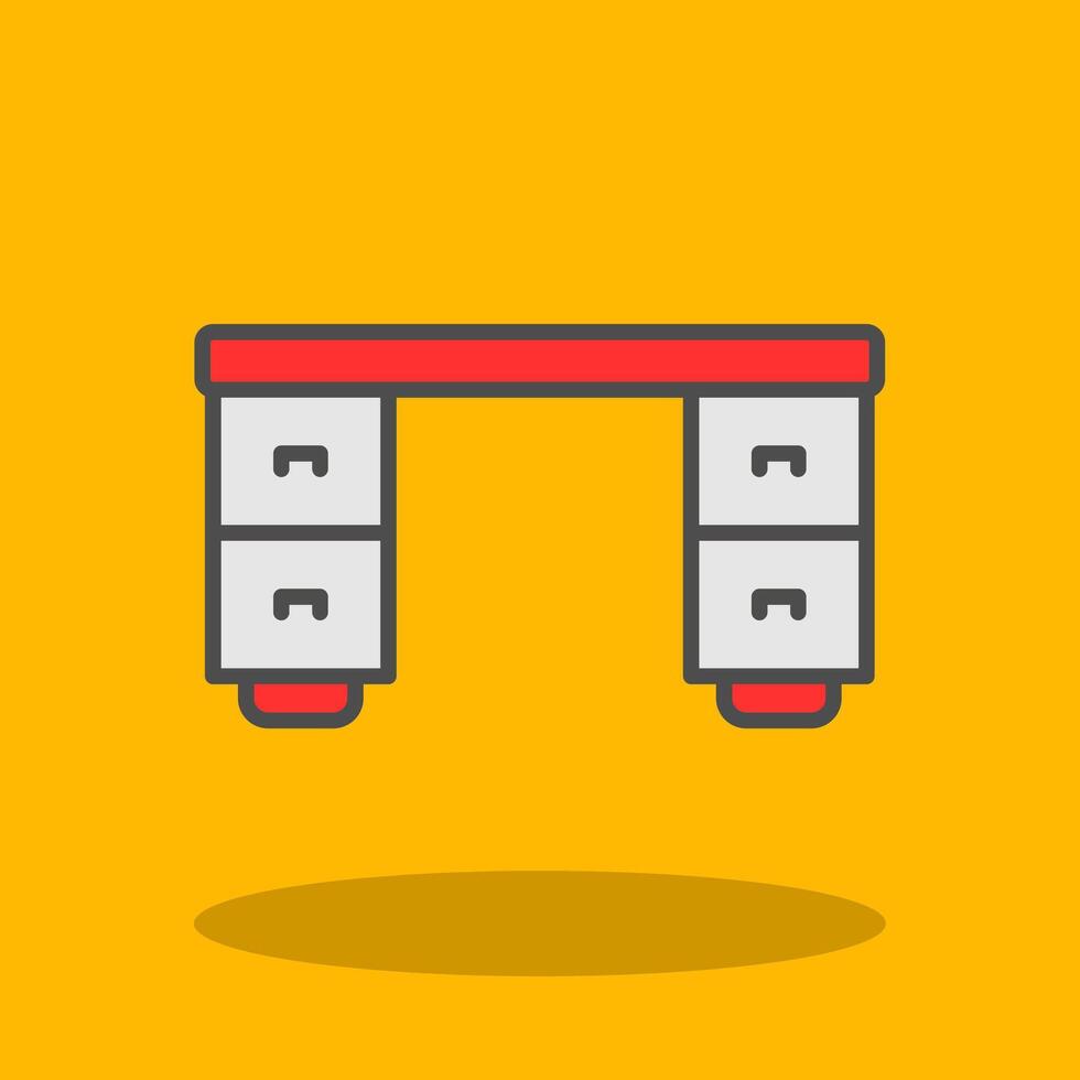 Desk Filled Shadow Icon vector