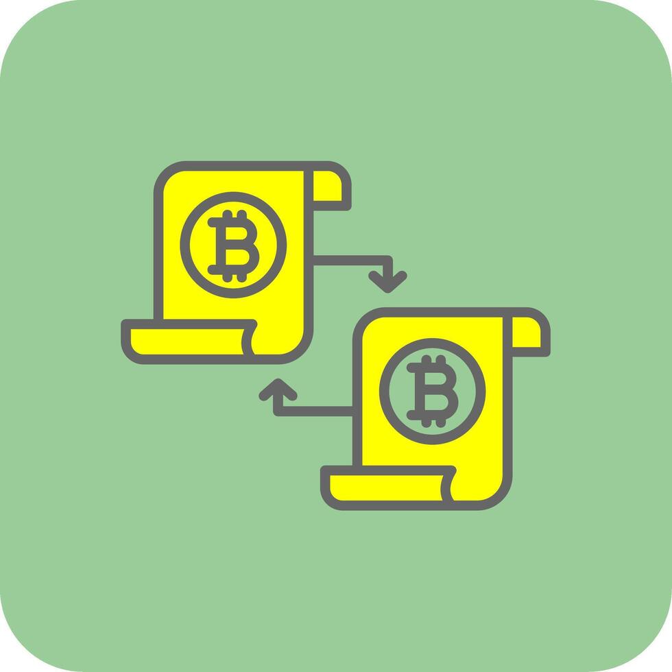 Disturbuted Ledger Filled Yellow Icon vector