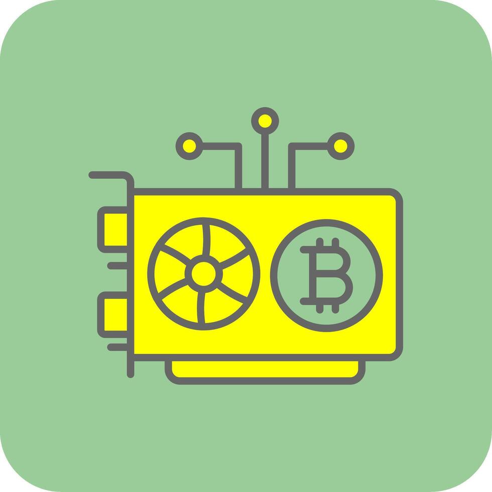 Mining Rig Filled Yellow Icon vector
