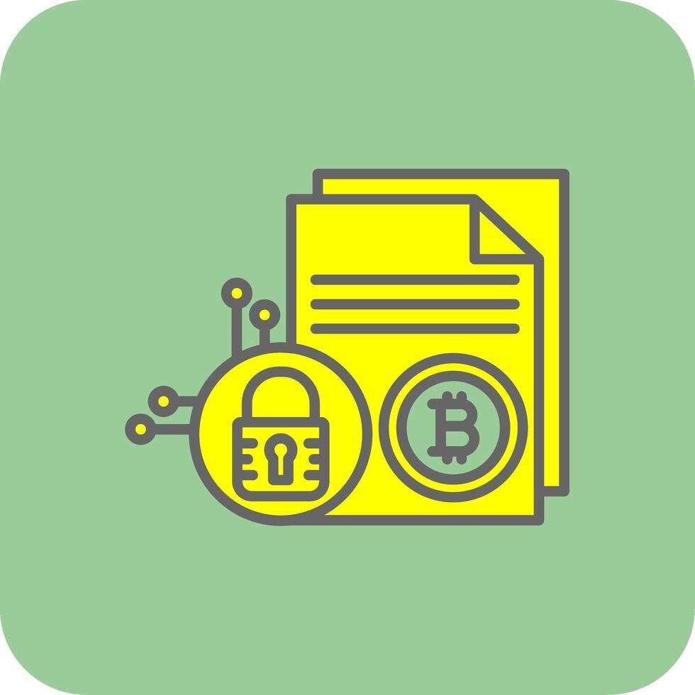 Bitcoin Technology Filled Yellow Icon vector