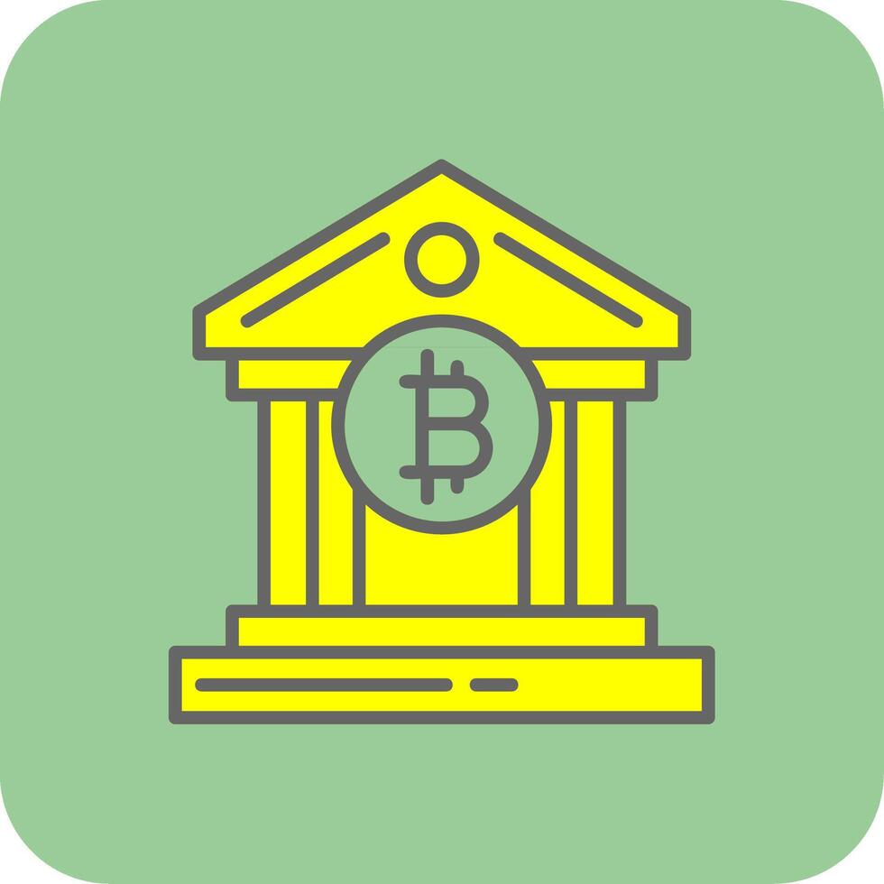 Bank Bank Filled Yellow Icon vector