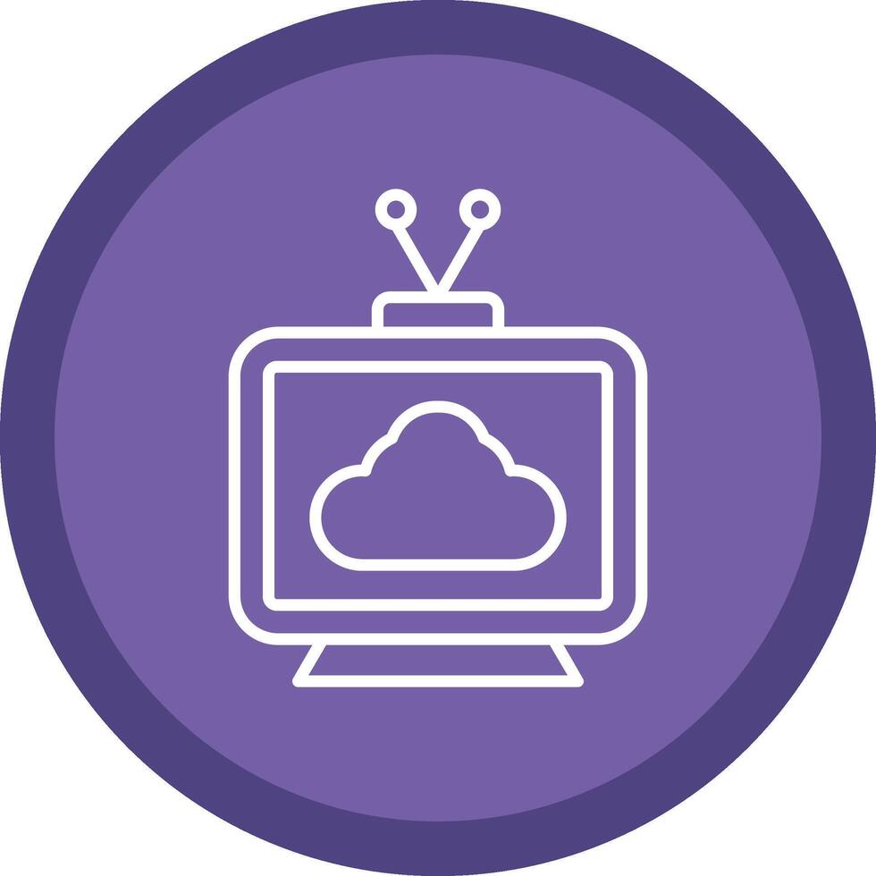 Television Line Multi Circle Icon vector