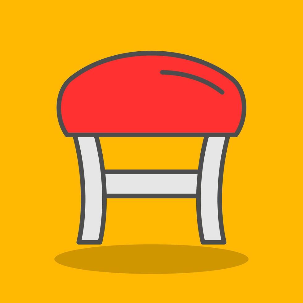 Stool Filled Shadow Icon vector