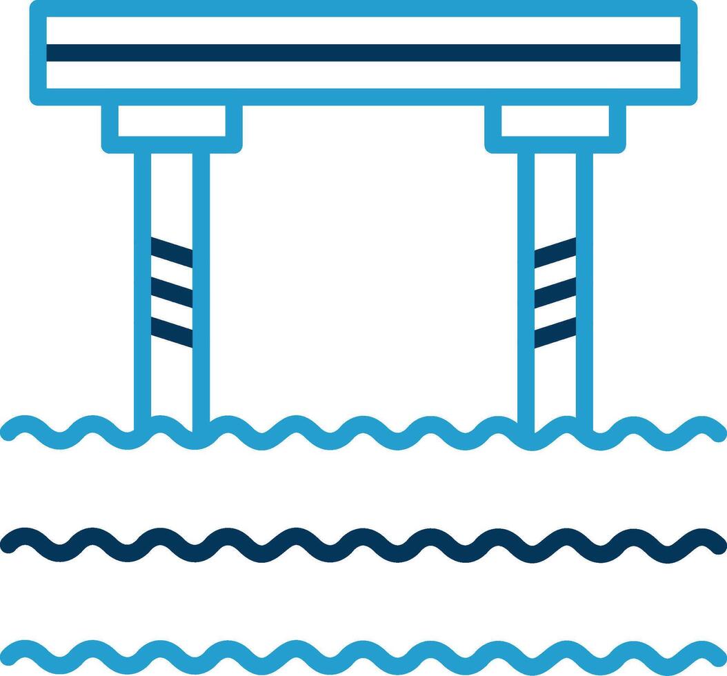 Bridge Line Blue Two Color Icon vector