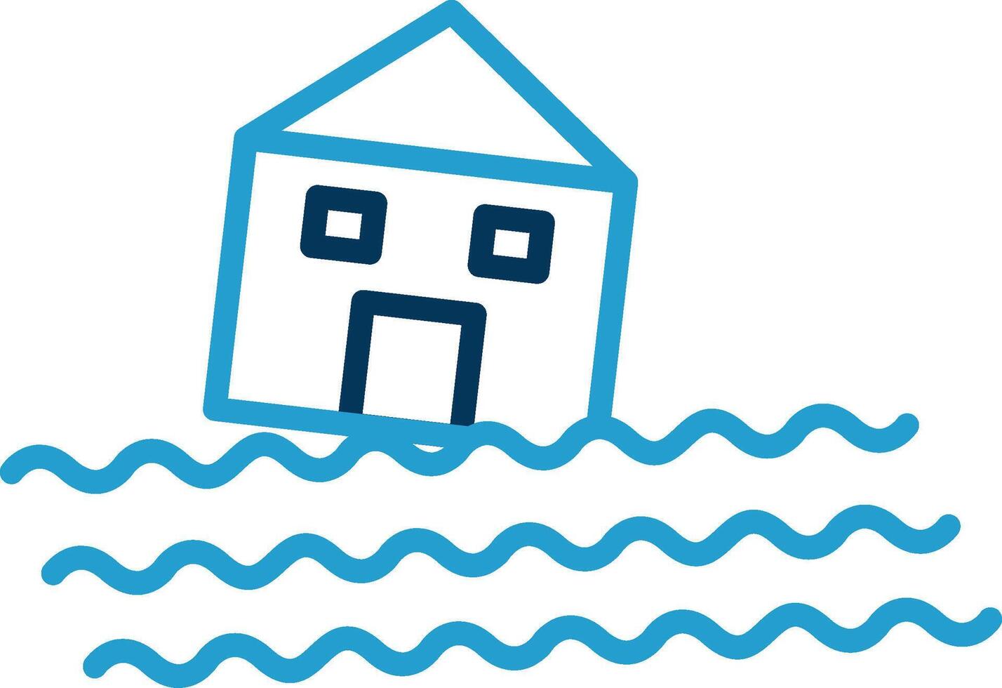 House Line Blue Two Color Icon vector