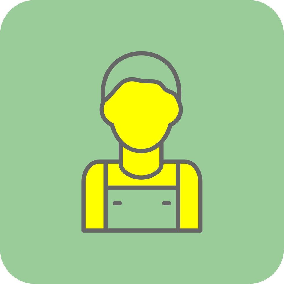 Loader Man Filled Yellow Icon vector