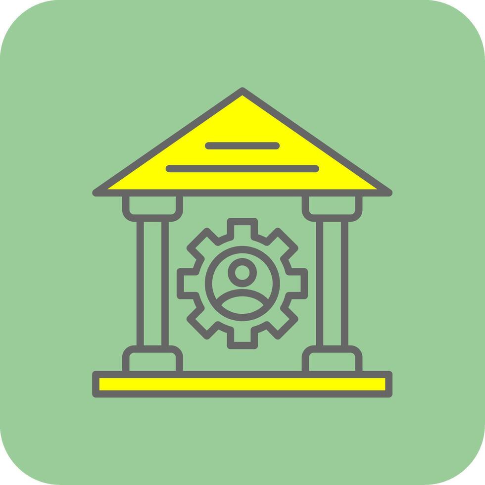 Saw Machine Filled Yellow Icon vector