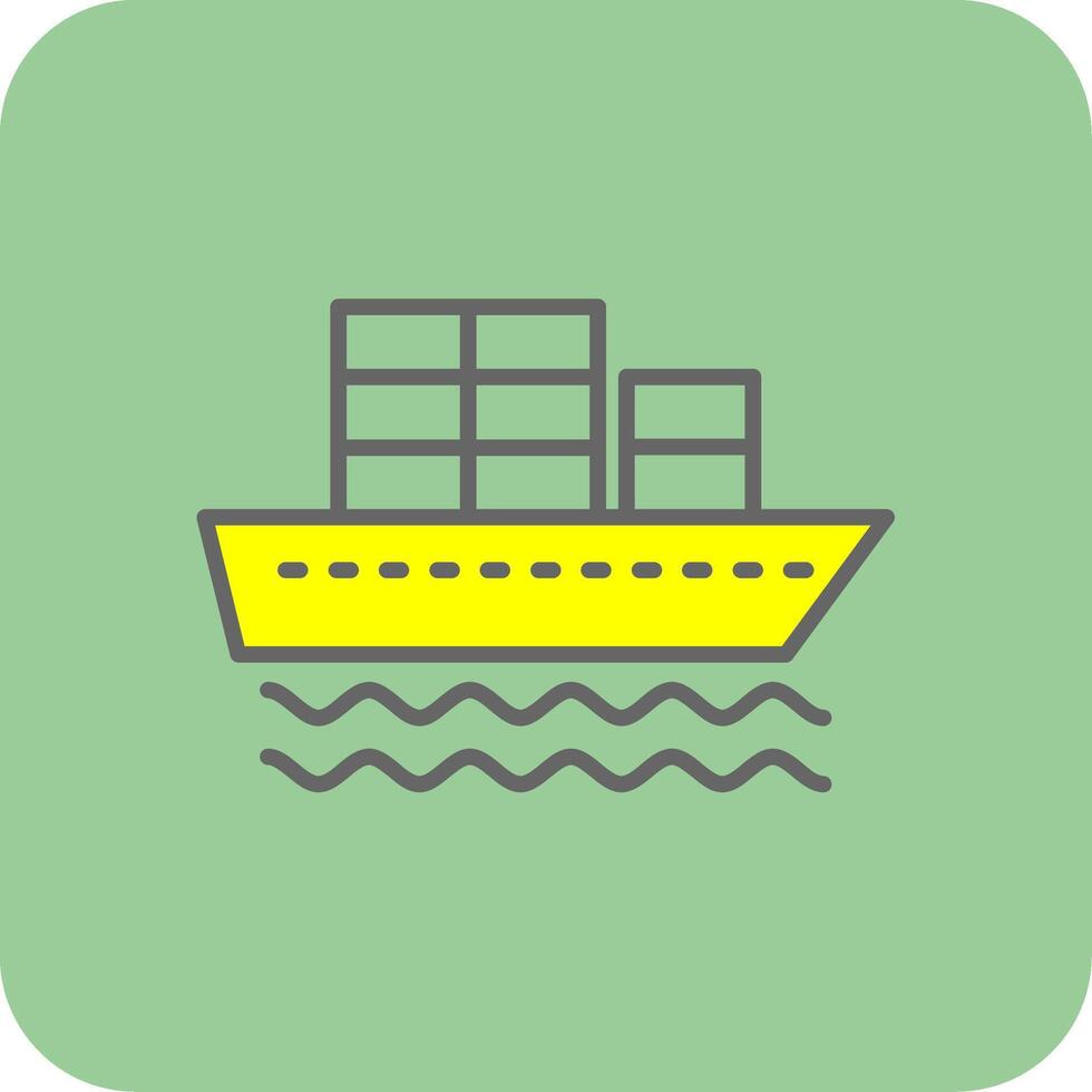Container Ship Filled Yellow Icon vector