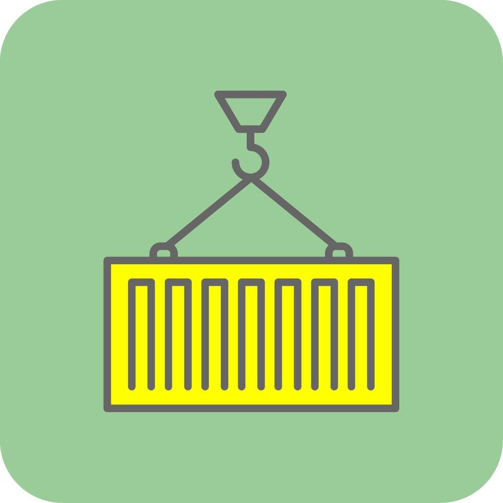 Container Loading Filled Yellow Icon vector