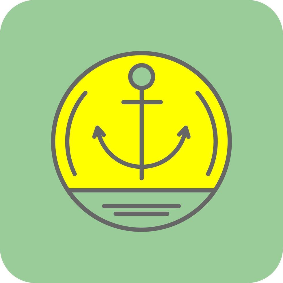 Anchor Filled Yellow Icon vector