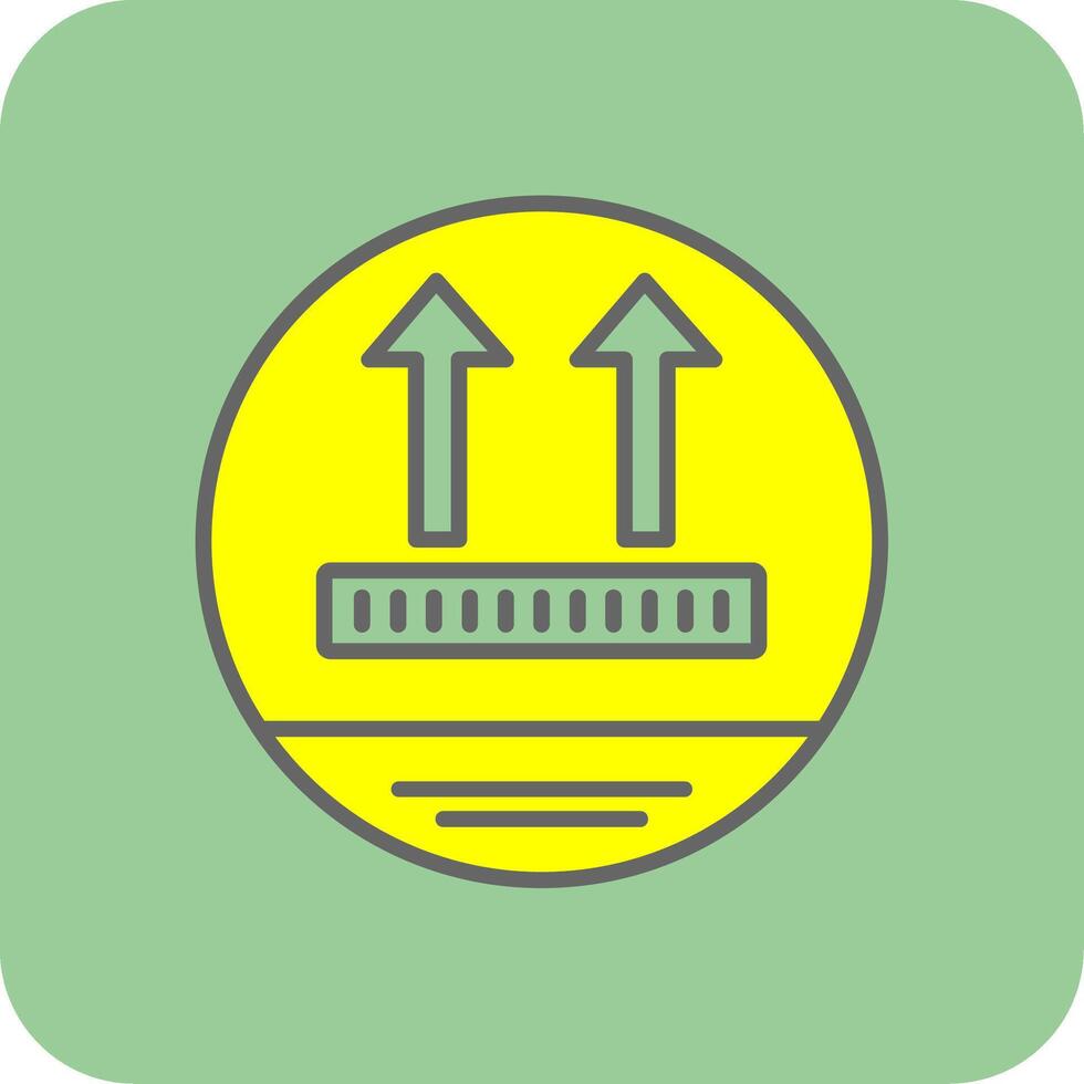 This Way Up Filled Yellow Icon vector
