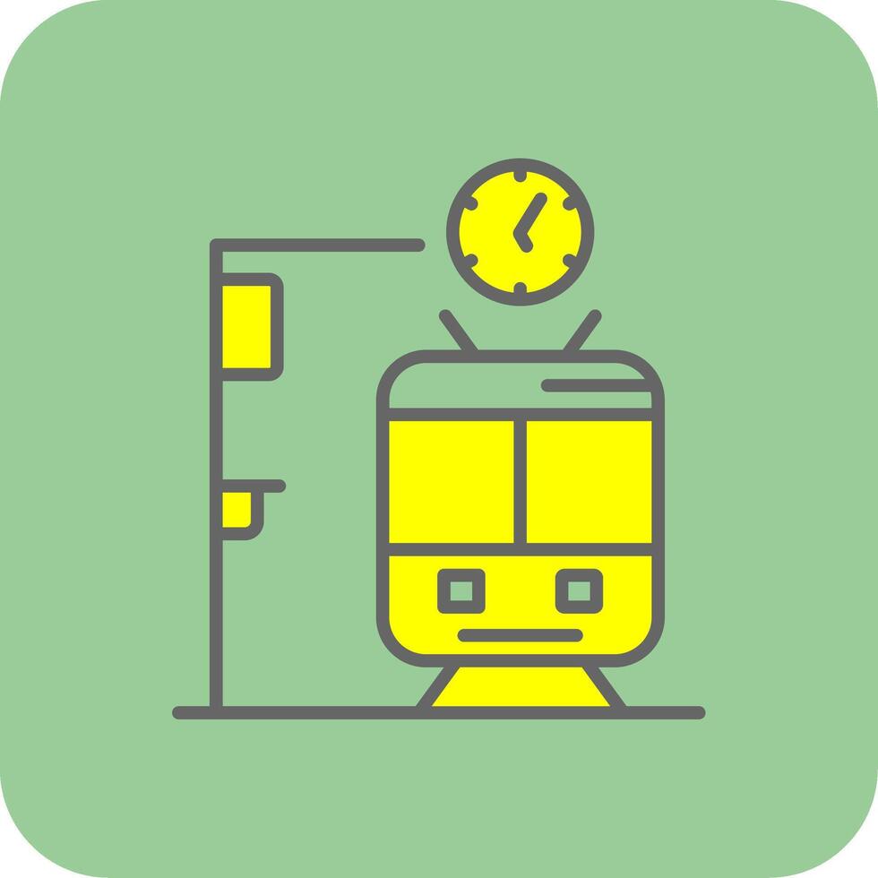 metro estación lleno amarillo icono vector