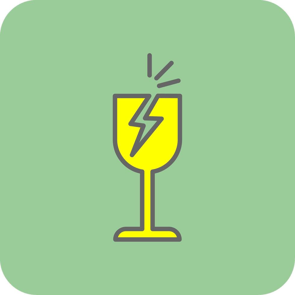 Fragile Filled Yellow Icon vector