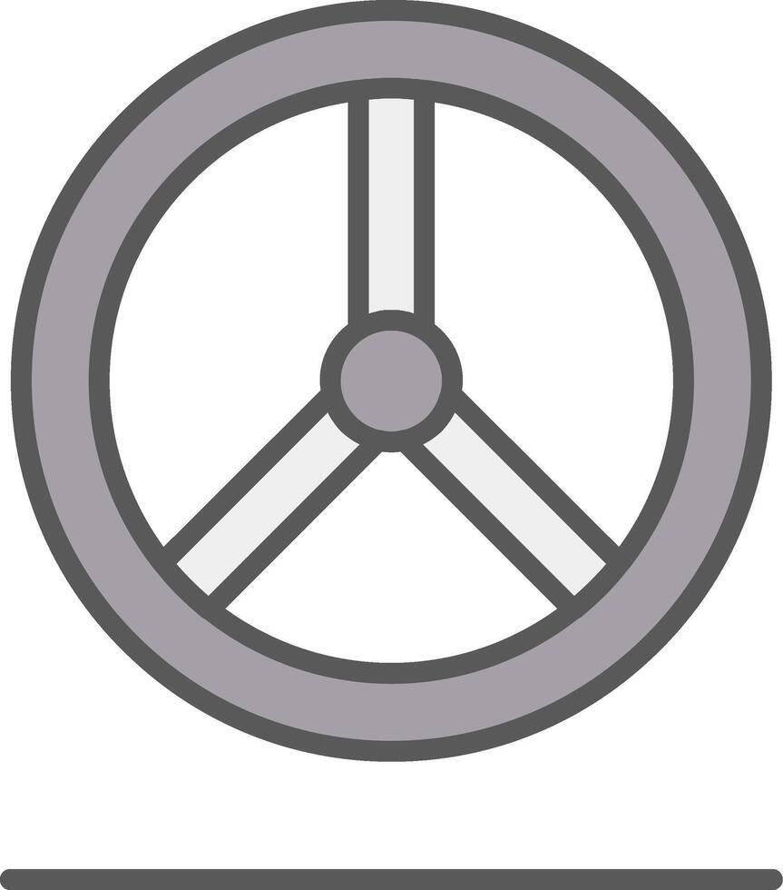 Steering Wheel Line Filled Light Icon vector