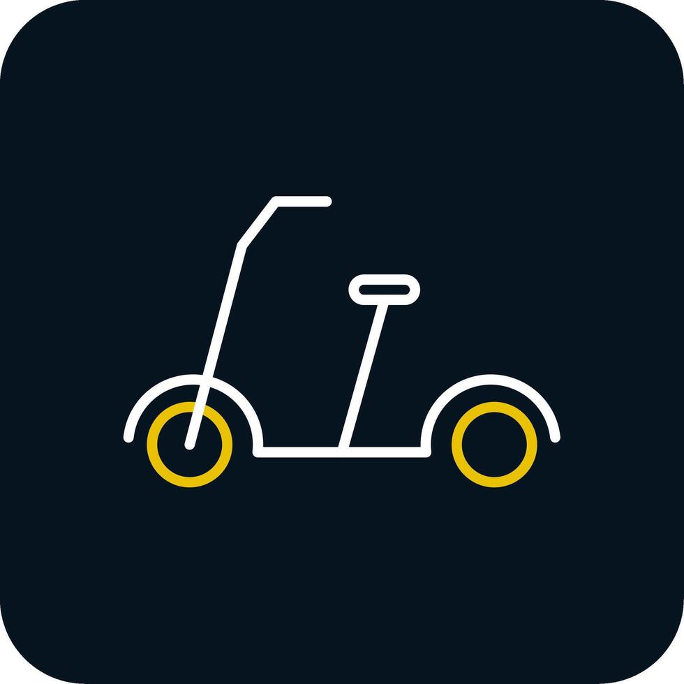 Kick Scooter Line Red Circle Icon vector