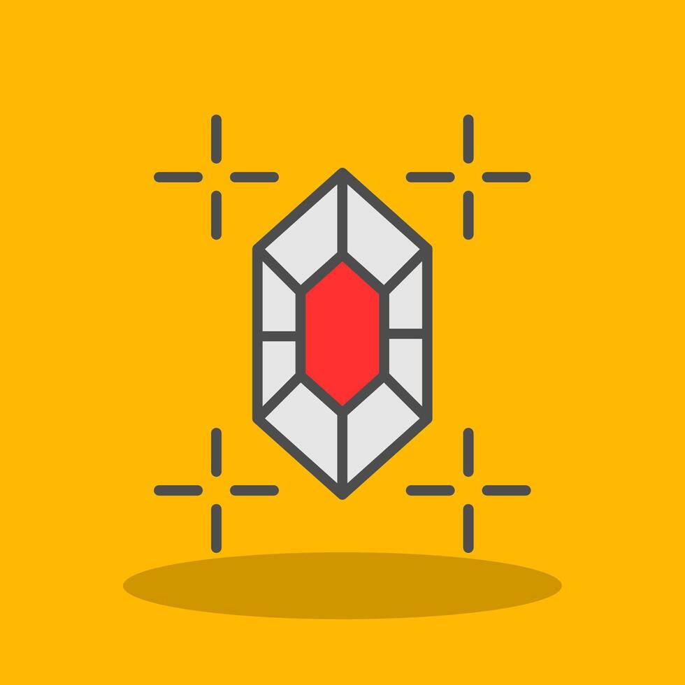 Gem Filled Shadow Icon vector