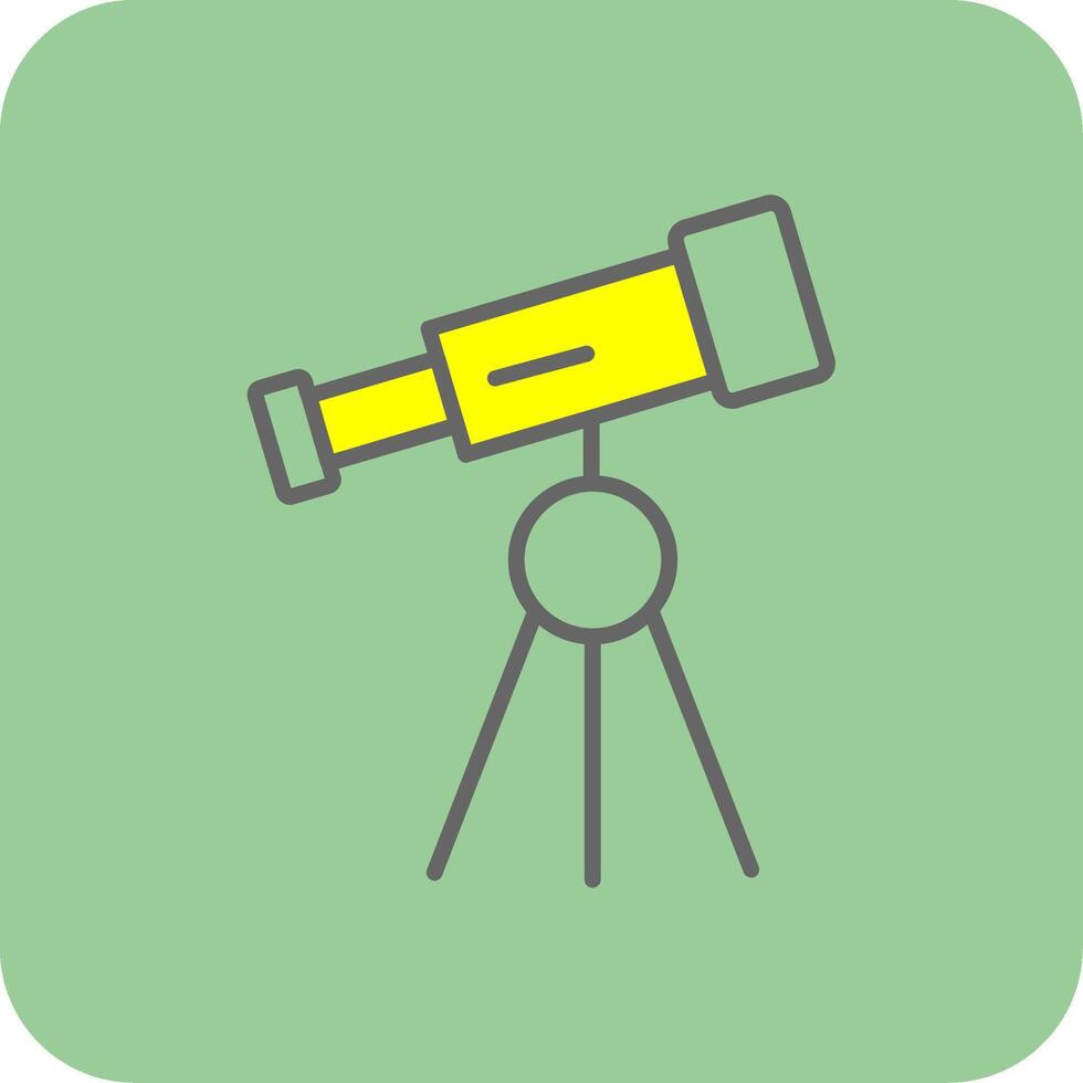 Telescope Filled Yellow Icon vector