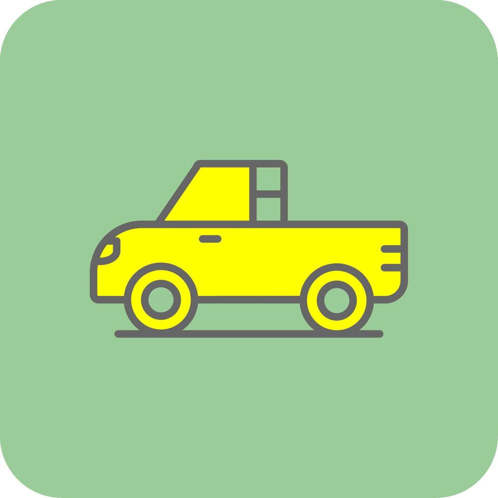 Pickup Filled Yellow Icon vector