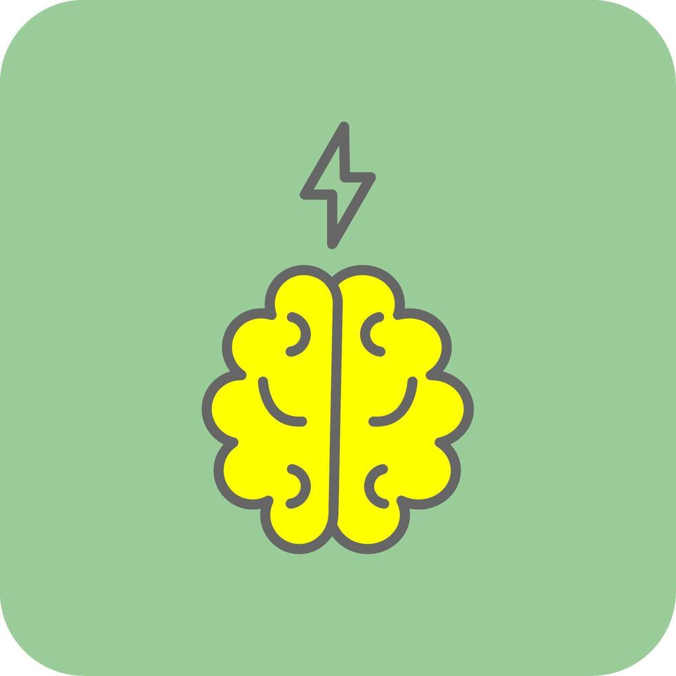 Brain Filled Yellow Icon vector