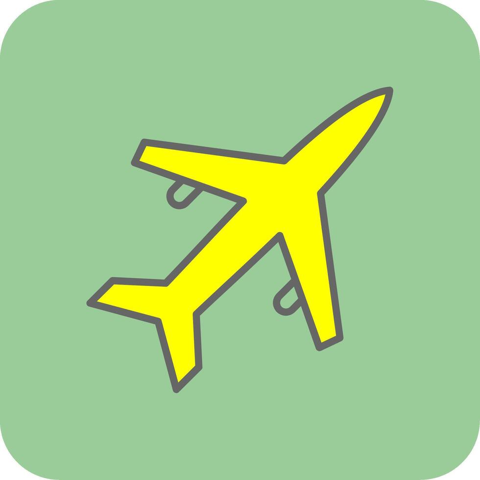 Old Plane Filled Yellow Icon vector