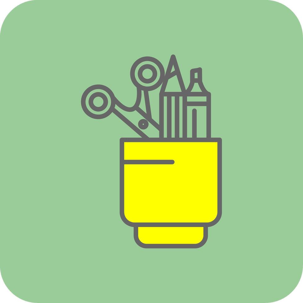 Stationery Filled Yellow Icon vector