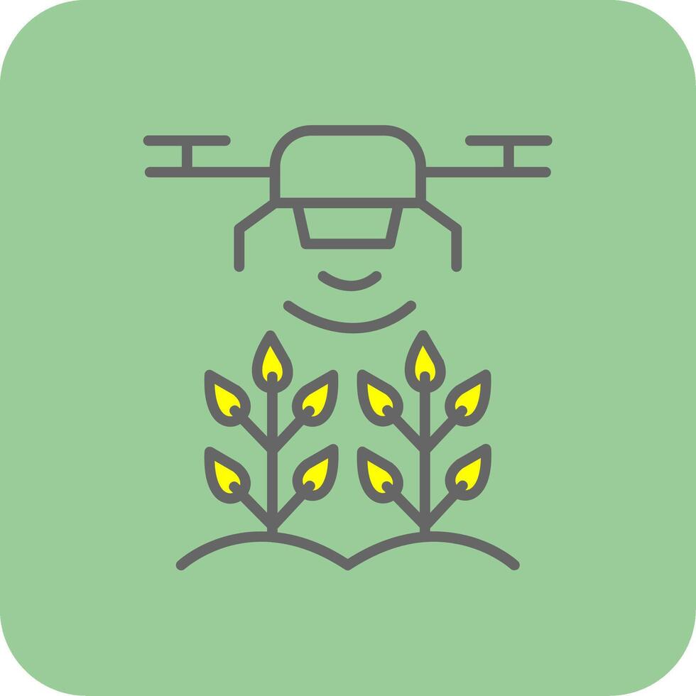 Agricultural Drones Filled Yellow Icon vector