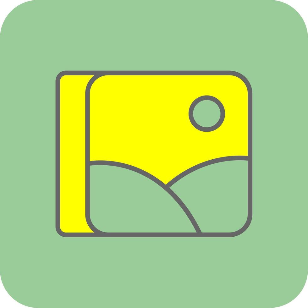 Photos Filled Yellow Icon vector