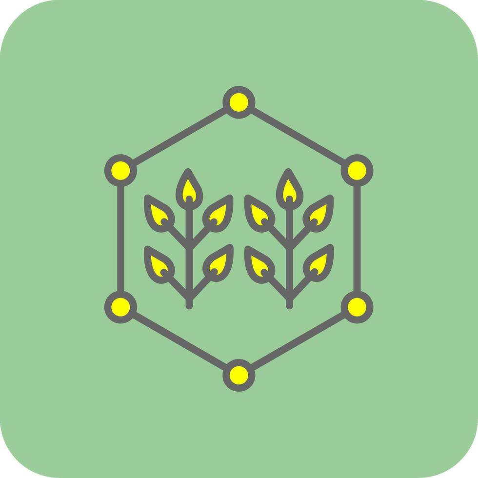 Connected Farming Filled Yellow Icon vector