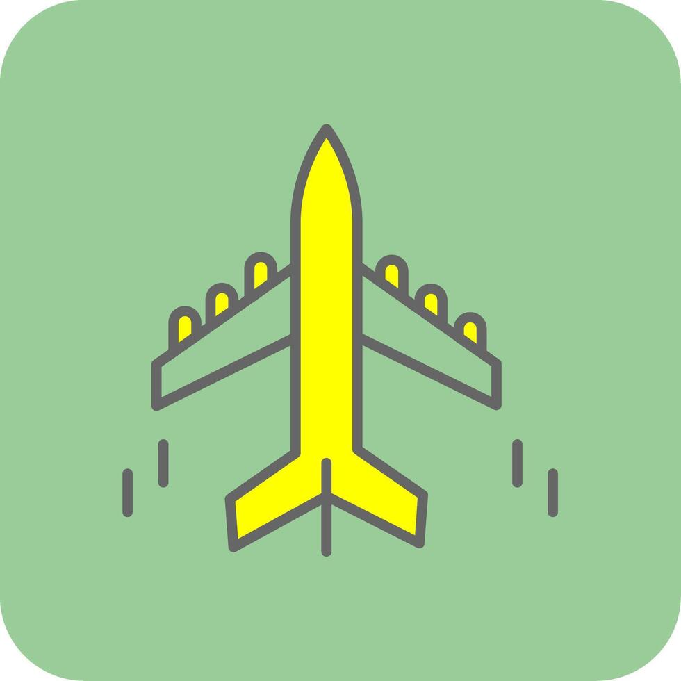 Plane Filled Yellow Icon vector