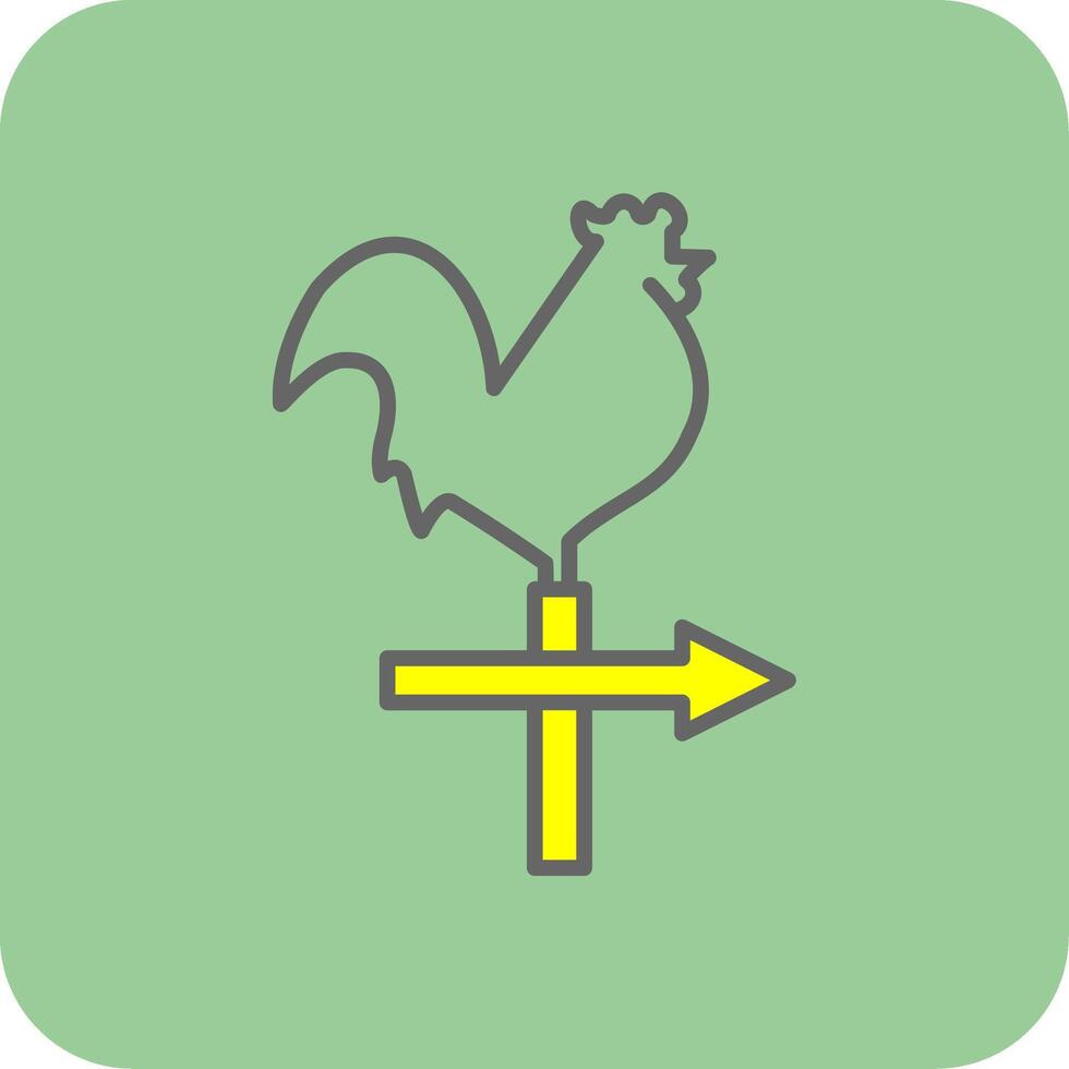 Weather Vane Filled Yellow Icon vector