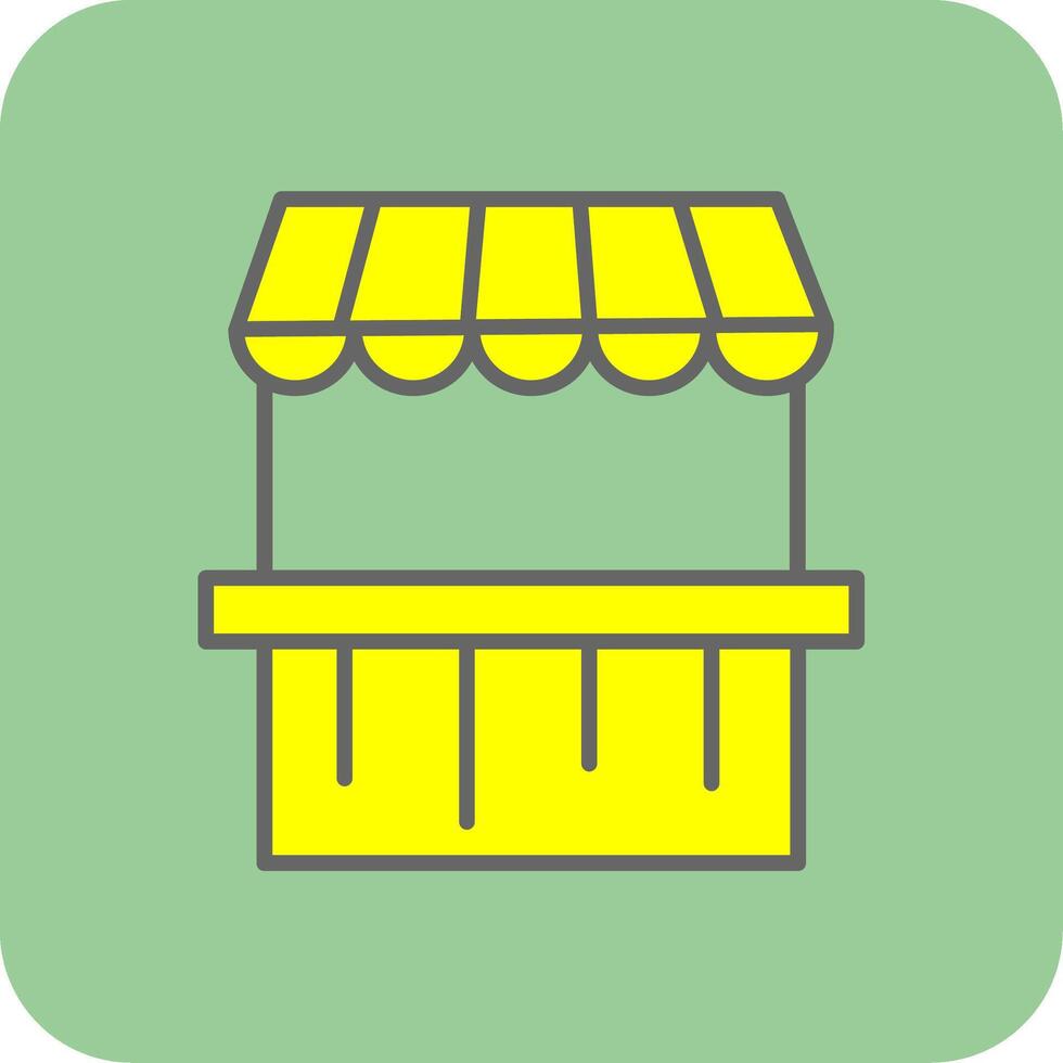 Farmer's Market Filled Yellow Icon vector