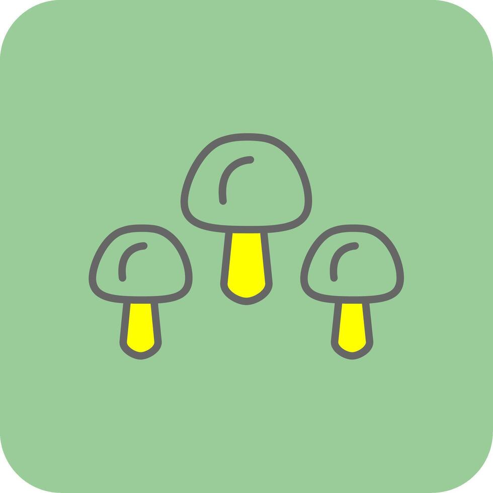 Mushrooms Filled Yellow Icon vector